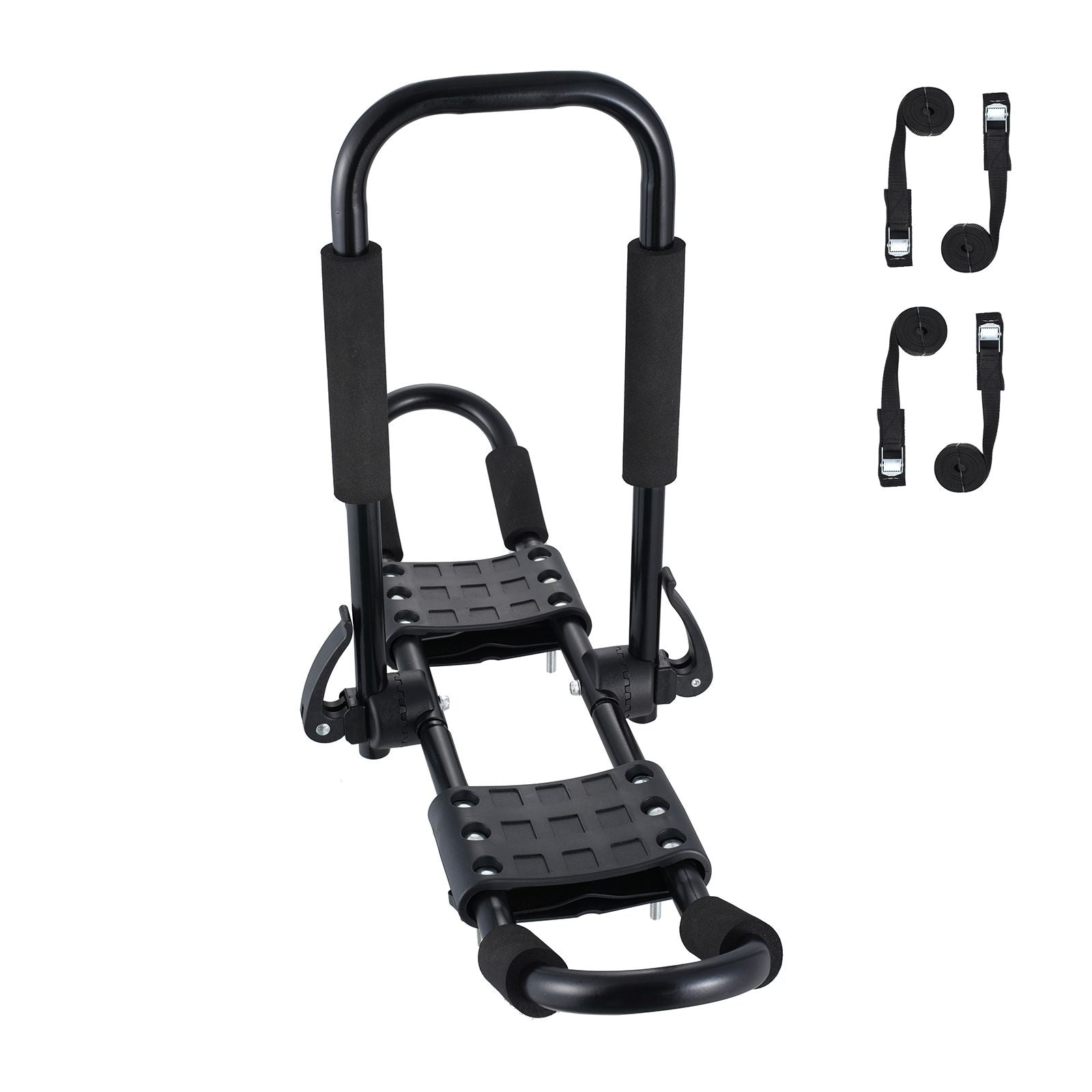 Kayak Roof Rack 1 Pair J-Bar, Soft Roof Rack, Top Mount Tie Down, Carrier for kayak, Surf Board, Canoe, SUP, Ski Board, Mount on Car, SUV, Truck, 2 Kayaks