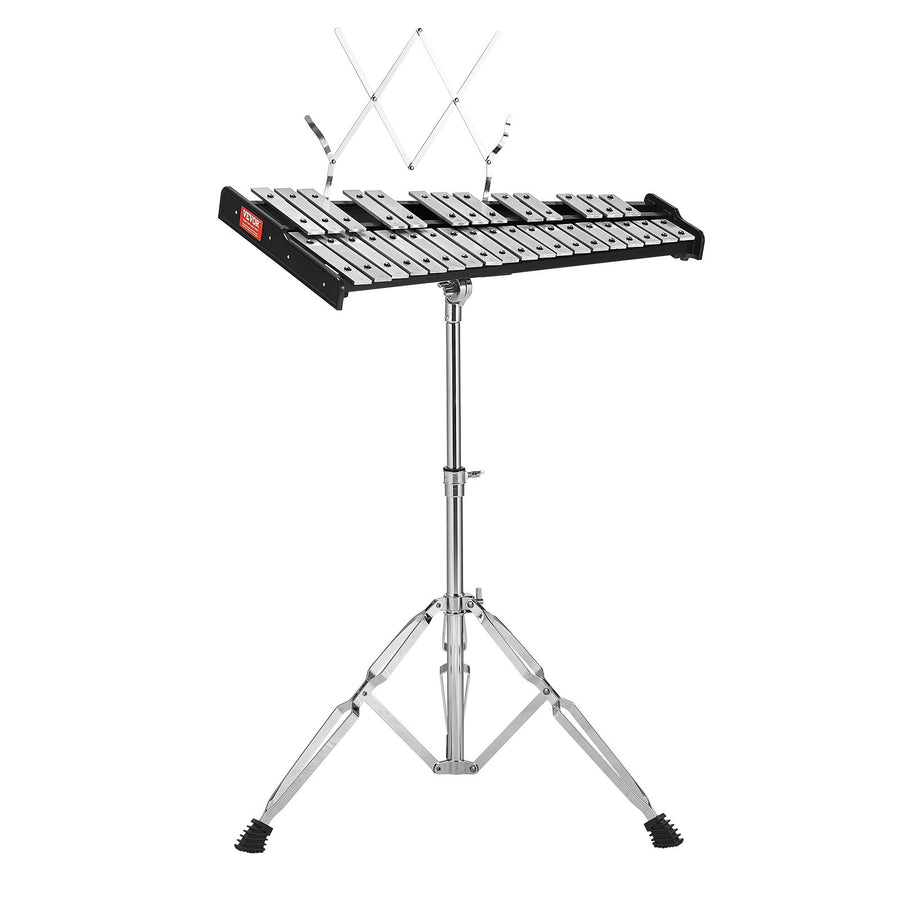 VEVOR 32 Note Glockenspiel Xylophone Bell Kit, Professional Percussion Instrument Set with Mallets, Drum Sticks, Music Stand, Adjustable Stand and Carrying Bag for Students & Adults