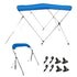 3 Bow Bimini Top Boat Cover, 900D Polyester Canopy with 1" Aluminum Alloy Frame, Waterproof and Sun Shade, Includes Storage Boot, 2 Support Poles, 4 Straps, 6&