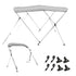 3 Bow Bimini Top Boat Cover, 900D Polyester Canopy with 1" Aluminum Alloy Frame, Waterproof and Sun Shade, Includes Storage Boot, 2 Support Poles, 4 Straps, 6&
