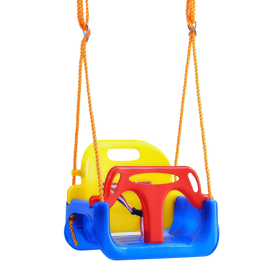 VEVOR 3-in-1 Toddler Swing Seat Baby Swing Seat with Adjustable Ropes Snap Hooks