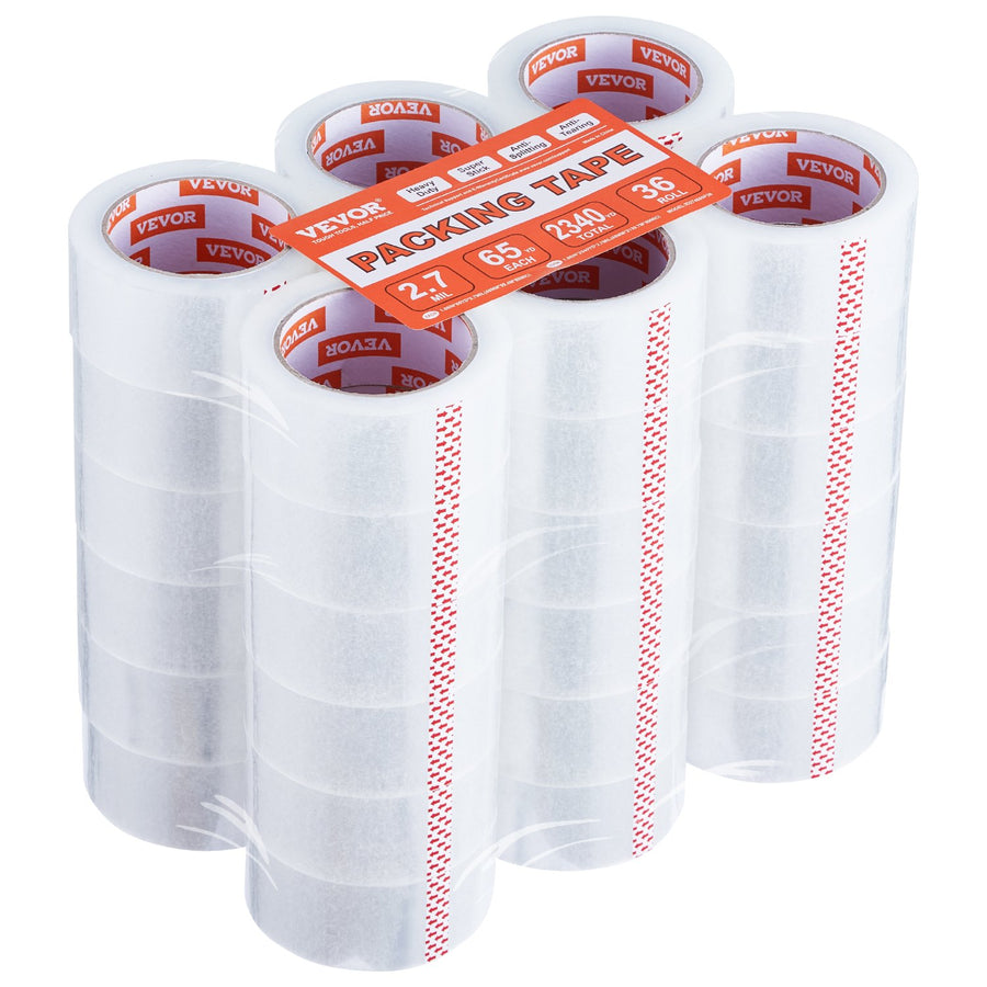 VEVOR Packing Tape 36 Rolls 65 Yards Heavy Duty Clear Packing Tapes 2.7 Mil