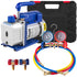 4CFM 1/4HP Rotary Vane Vacuum Pump + R134AManifold Gauge Tester Charging +Hose