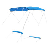 4 Bow Boat Bimini Tops, 600D Polyester Canopy, Waterproof & Sun Protection Boat Awning Canopy with Storage Bag, Bimini Top Replacement, 96"Lx(91"-96")W, Pacific Blue (Support Frame Not Included)