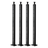 4-Pack Cable Railing Post, 914x25x50 mm Horizontal-Hole Deck Railing Post with Pre-Drilled Holes, Stainless Steel Cable Rail Post with Horizontal & Curved Bracket, Black, 4JZLGZXHS914UUOI6001V0