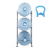 3 Tiers Water Jug Holder, 5 Gallon Water Bottle Holder, Single Row Water Bottle Rack for 3 Bottles, Heavy Duty Water Jug Rack for Kitchen, Office, Living Room, Silver