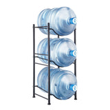 3 Tiers Water Jug Holder, 5 Gallon Water Bottle Holder, Single Row Water Bottle Rack for 3 Bottles, Heavy Duty Water Jug Rack for Kitchen, Office, Living Room, Black