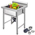 Handmade Sink Non-magnetic Stainless Steel Kitchen Sink Hand Made 1 Compartment 44.4 x 41.9 x 25.4 cm Capacity Huge Tub Sink for Farmhouse Cafe Shop Hospital