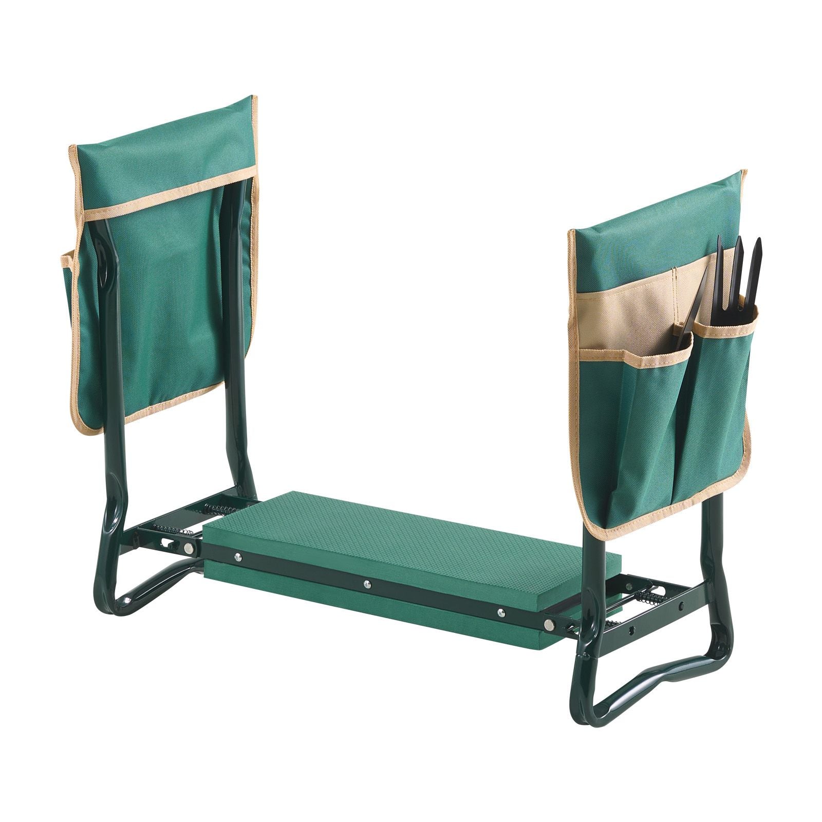 Garden Kneeler and Seat, 6 in Wide Kneeling Pad, Heavy Duty Garden Kneeling Stool, Folding Garden Seat with 2 Tool Bags, Relieve Knee & Back Pain, Portable Garden Bench for Women Grandparents