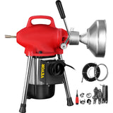 0.75-4 Inch Sectional Pipe Drain Cleaning Machine 400PRM Snake Cleaner Pipe Drain Cleaning Machine with 66 Ft x 0.67 Inch Galvanize Cable Heavy Duty