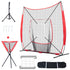 7x7 Baseball Softball Practice Net, Portable Baseball Training Net for Hitting Catching Pitching, Backstop Baseball Equipment with Bow Frame, Carry Bag, Strike Zone, Ball, Tee, Ball Collector