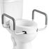 Raised Toilet Seat with Arms, 136.1 kg Load Capacity, 88.9 mm Lift Height, Widened Commode Elevated Toilet Seat Riser with Padded Handles for Seniors, Elderly, Handicap, Disabled, and Adults