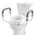 Raised Toilet Seat,88.9 mm Height Raised, 136 kg Weight Capacity, for Standard Round Toilet, Aluminum Handrail, with EVA Armrest Padding, for Elderly, Handicap, Patient, Pregnant, Medical