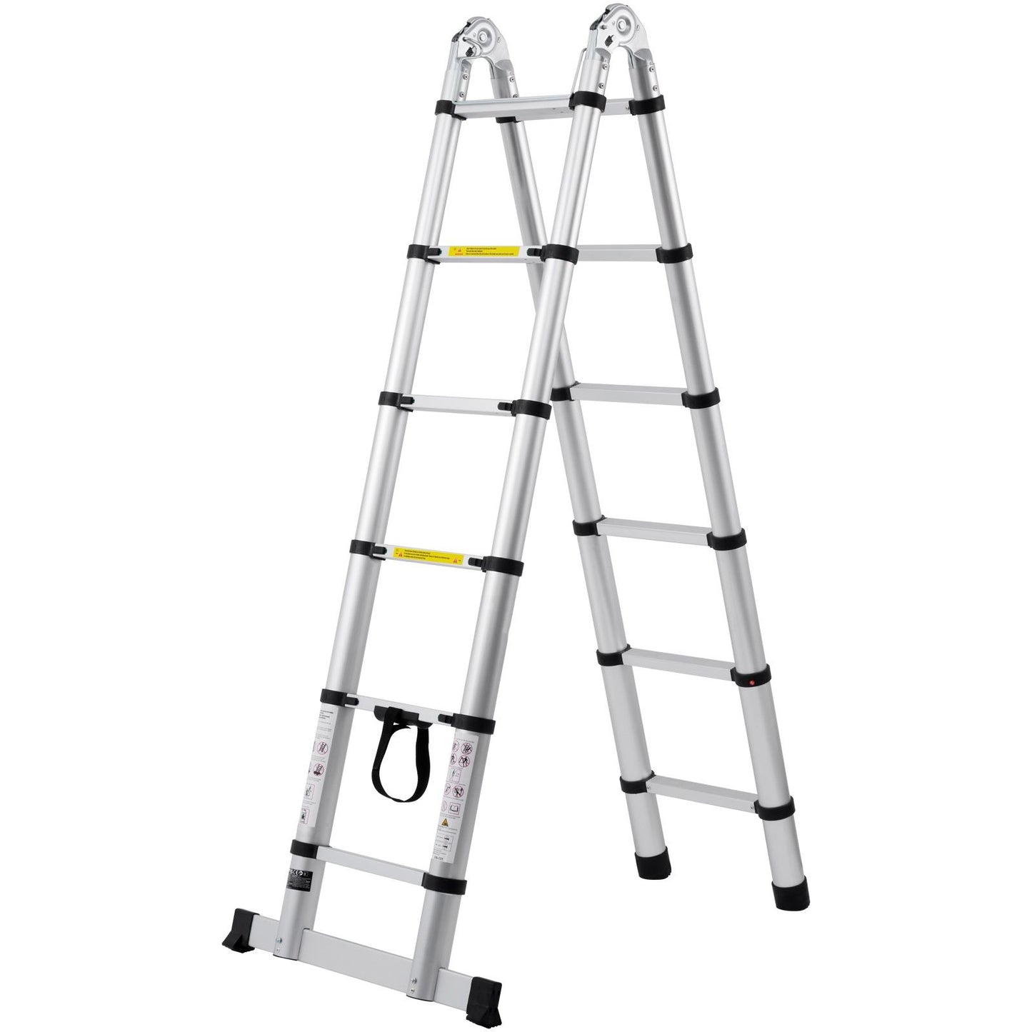 Telescoping Extension Ladder 12.5FT A-Shape w/ Stabilizer Bar for RV