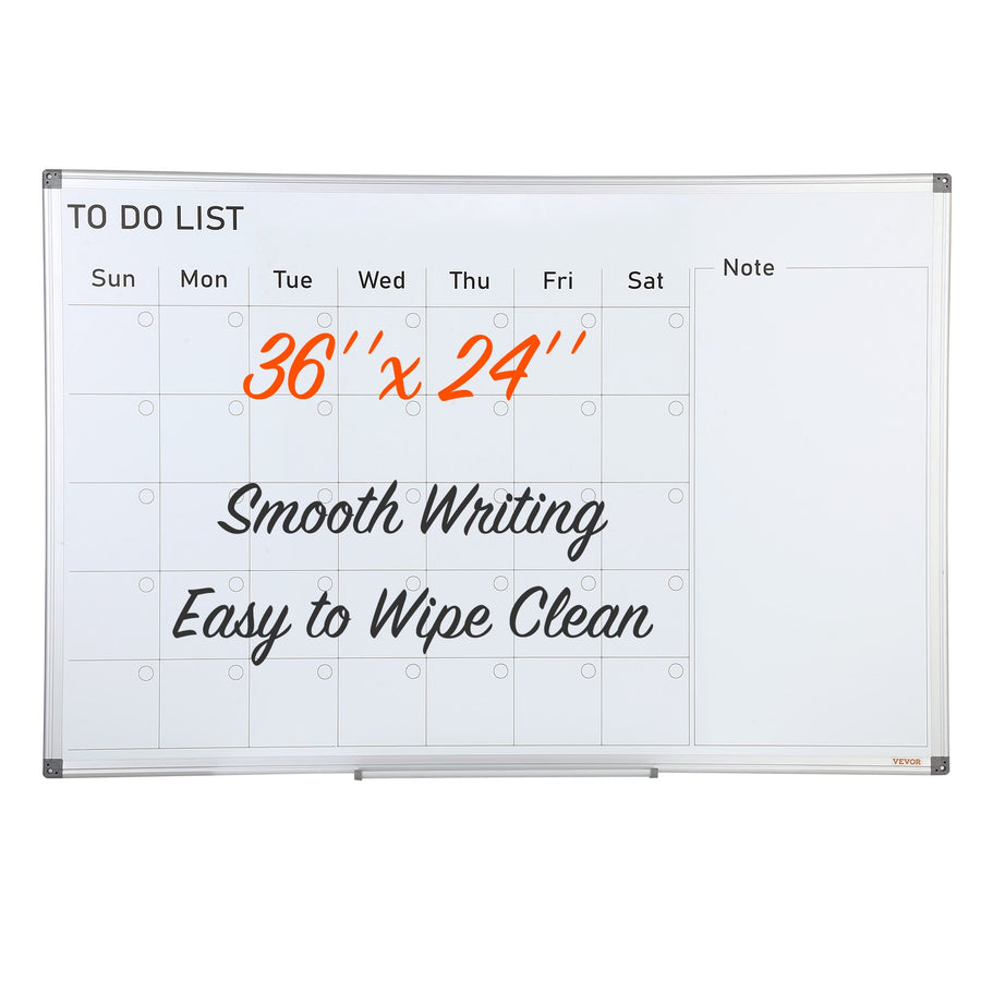 VEVOR Magnetic Whiteboard Dry Erase Board 36" x 24" Wall Mounted for Office