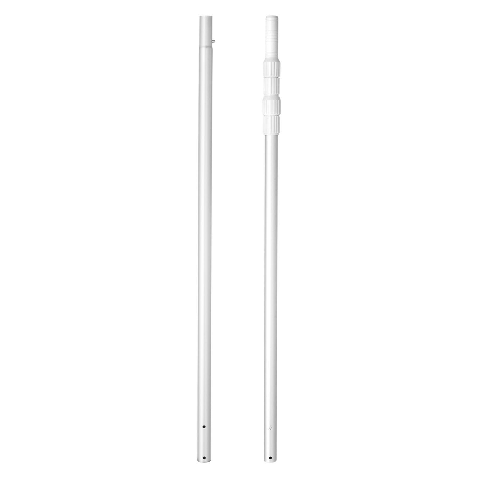 Pool Pole, 1 to 3.66 m Telescoping Swimming Pool Cleaning Poles, Professional Adjustable Telescopic Pole with Extension Pole, Heavy Duty Cleaner Stick for Skimmer Net, Rake, Brush, Vacuum Head
