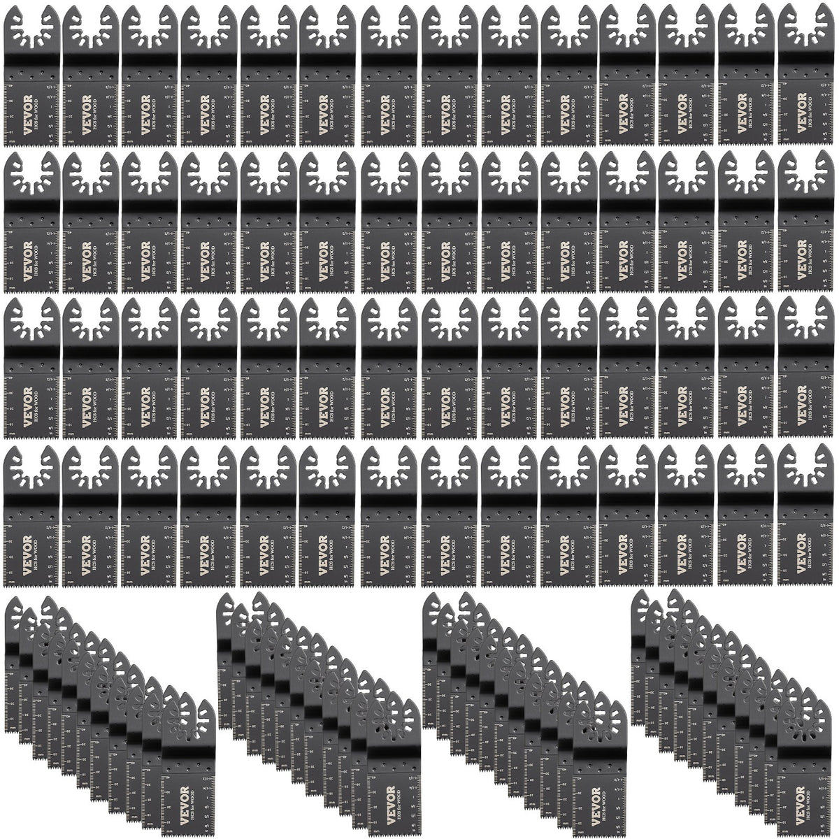 100PCS Oscillating Saw Blades, Quick Release Multitool Blades Kit, HCS Tool Blades for Wood Plastic, Compatible with Dewalt Dremel Fein Worx Bosch Makita Milwaukee