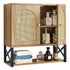 Bathroom Wall Cabinet, with 2 Doors and Adjustable Shelf, Over the Toilet Storage Medicine Cabinet Wall Mounted, Hanging Organizer with Shelves & Open Partition for Laundry Room Kitchen Restroom