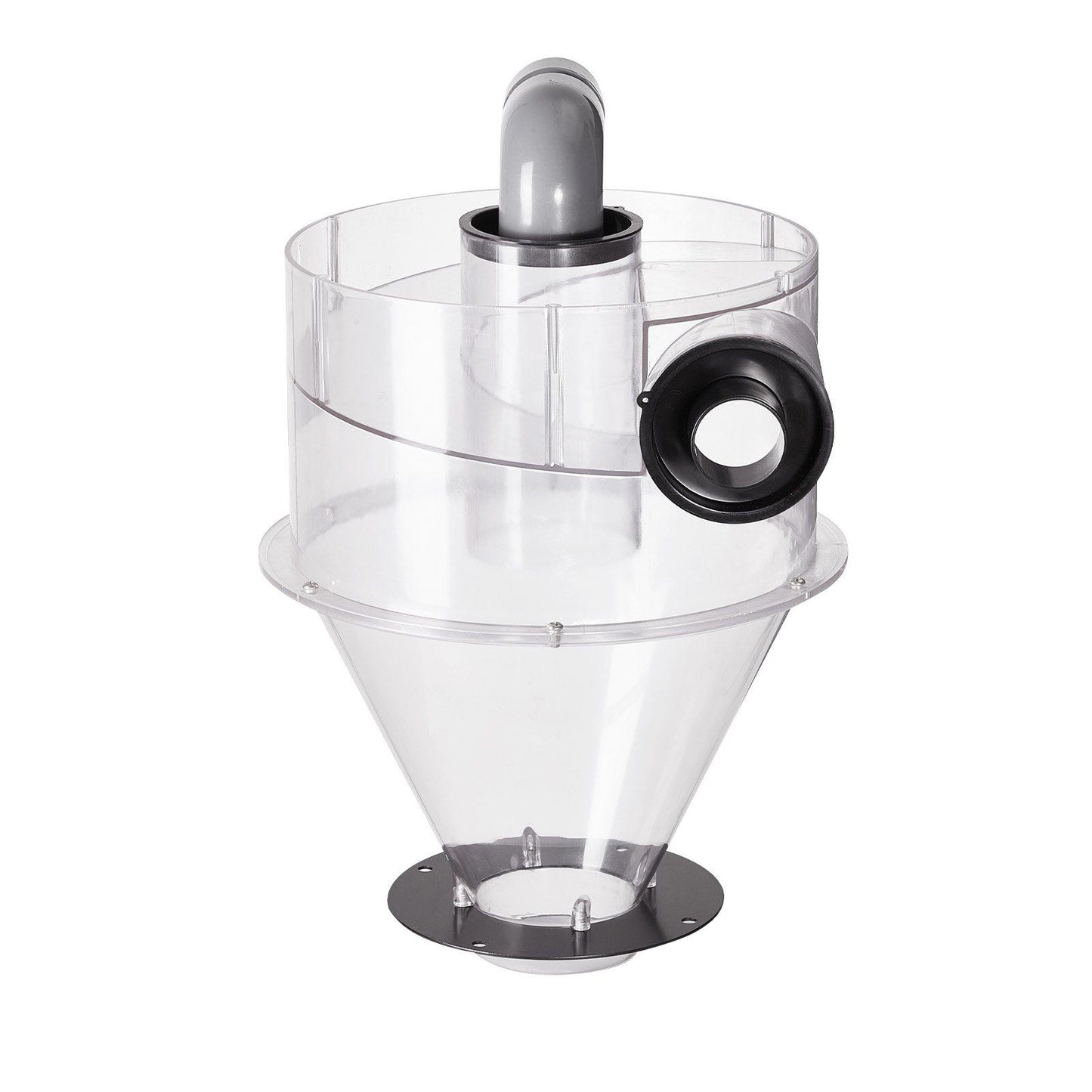 Cyclone Dust Separator, 4" Retrofit Cyclone Separator for Dust Collectors, ABS Dust Deputy With 2" Hole O.D. Connector & Hose for Wet/Dry Shop Vacuums, Fits 18.9-37.85L Tank (Tank Exclude)