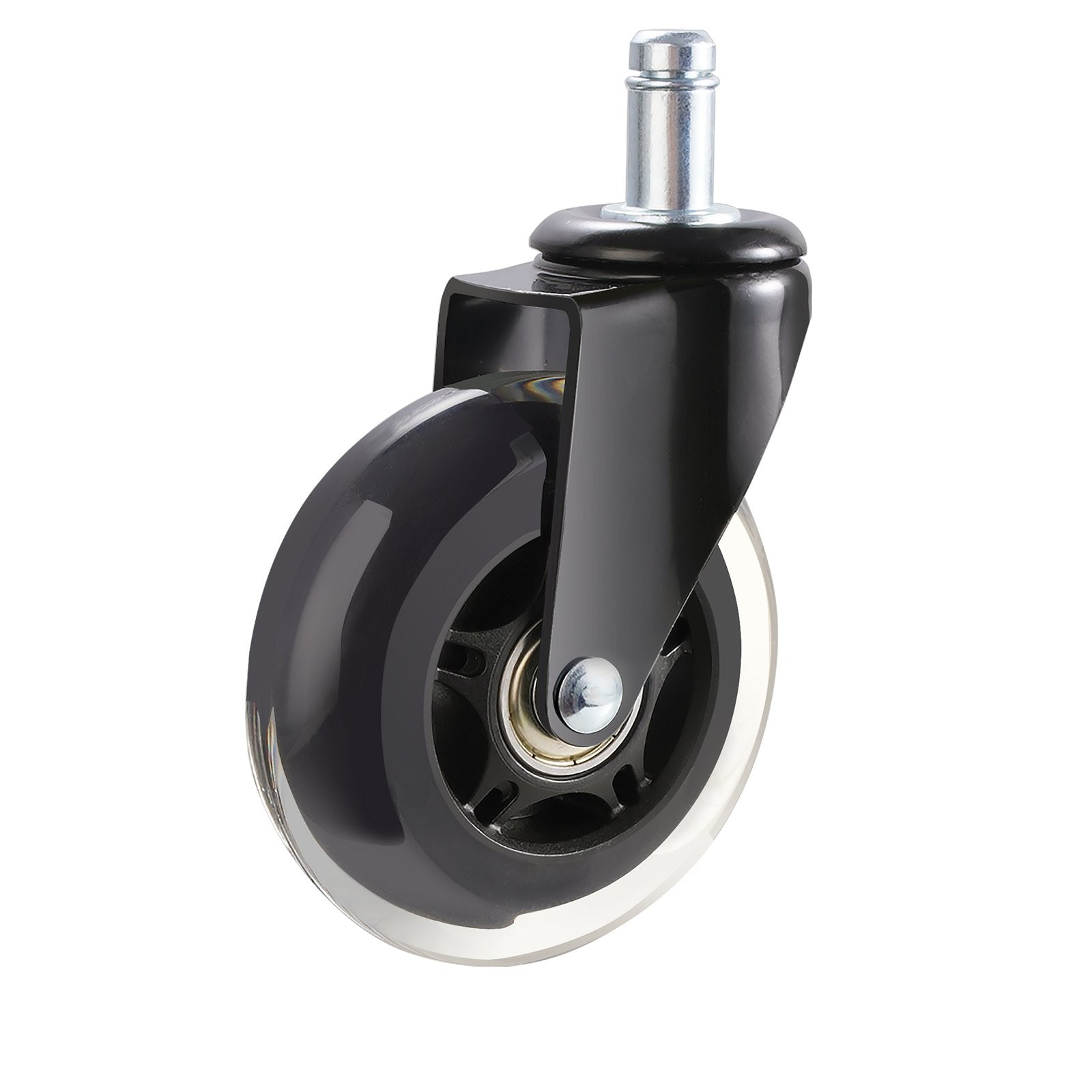 Office Chair Wheels, Set of 5, 76.2 mm Caster Wheels Replacement for Hardwood Floors and Carpet, Heavy Duty Computer Gaming Desk Casters with 59 kg Load Capacity, Universal Fit for Most Chairs