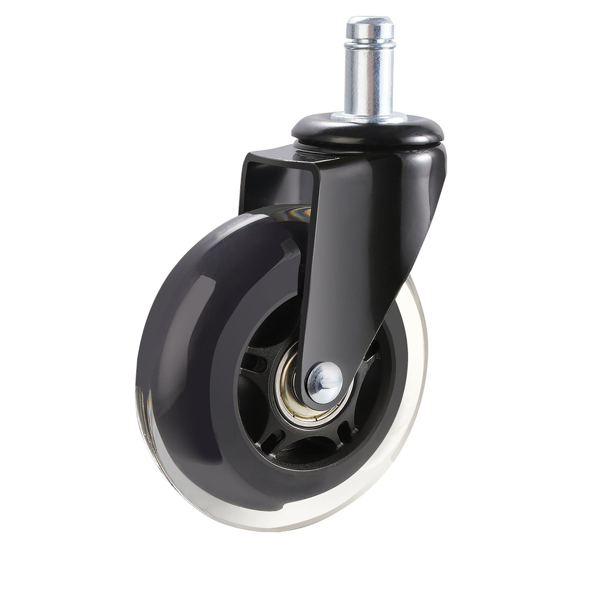 Office Chair Wheels, Set of 5, 76.2 mm Caster Wheels Replacement for Hardwood Floors and Carpet, Heavy Duty Computer Gaming Desk Casters with 59 kg Load Capacity, Universal Fit for Most Chairs