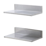 21.8 x 40.6 cm Stainless Steel Shelf, Wall Mounted Floating Shelving with Backsplash, 20 kg Load Capacity Commercial Shelves, Heavy Duty Storage Rack for Restaurant, Kitchen, Bar, Home, and Hotel