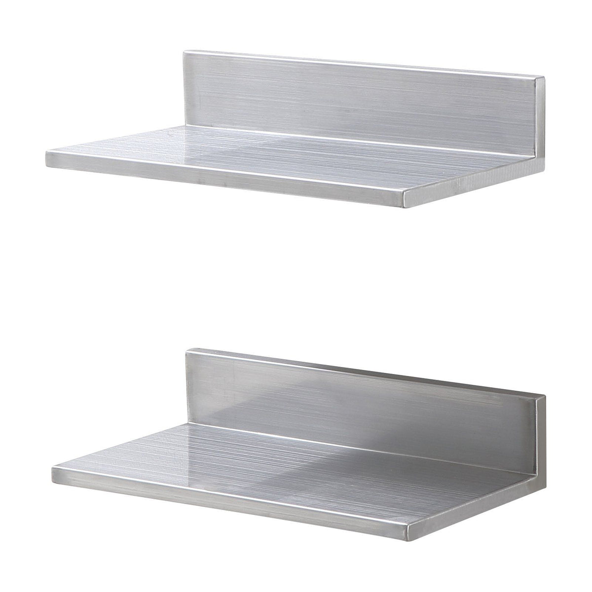 21.8 x 40.6 cm Stainless Steel Shelf, Wall Mounted Floating Shelving with Backsplash, 20 kg Load Capacity Commercial Shelves, Heavy Duty Storage Rack for Restaurant, Kitchen, Bar, Home, and Hotel