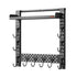 Gun Rack Wall Mount, Heavy Duty Steel, Indoor Rifle Shotgun Rack with J-Hooks, Additional Tray Storage, Gun Accessories Display Storage Holder, Hold Up to 3 Rifles or Shotguns, for Tactical Gear