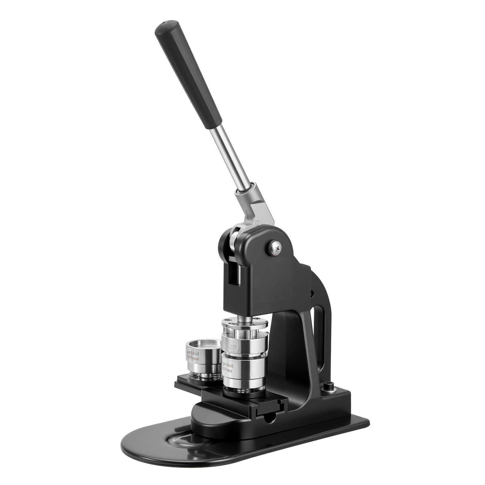 Button Maker Machine, 32 mm, Pin Maker Machine with 500pcs Button Parts, Circle Cutter, Hex Wrenches and Magic Book, Ergonomic Handle, for DIY Badges, Personalized Pins and Key Chains, Black