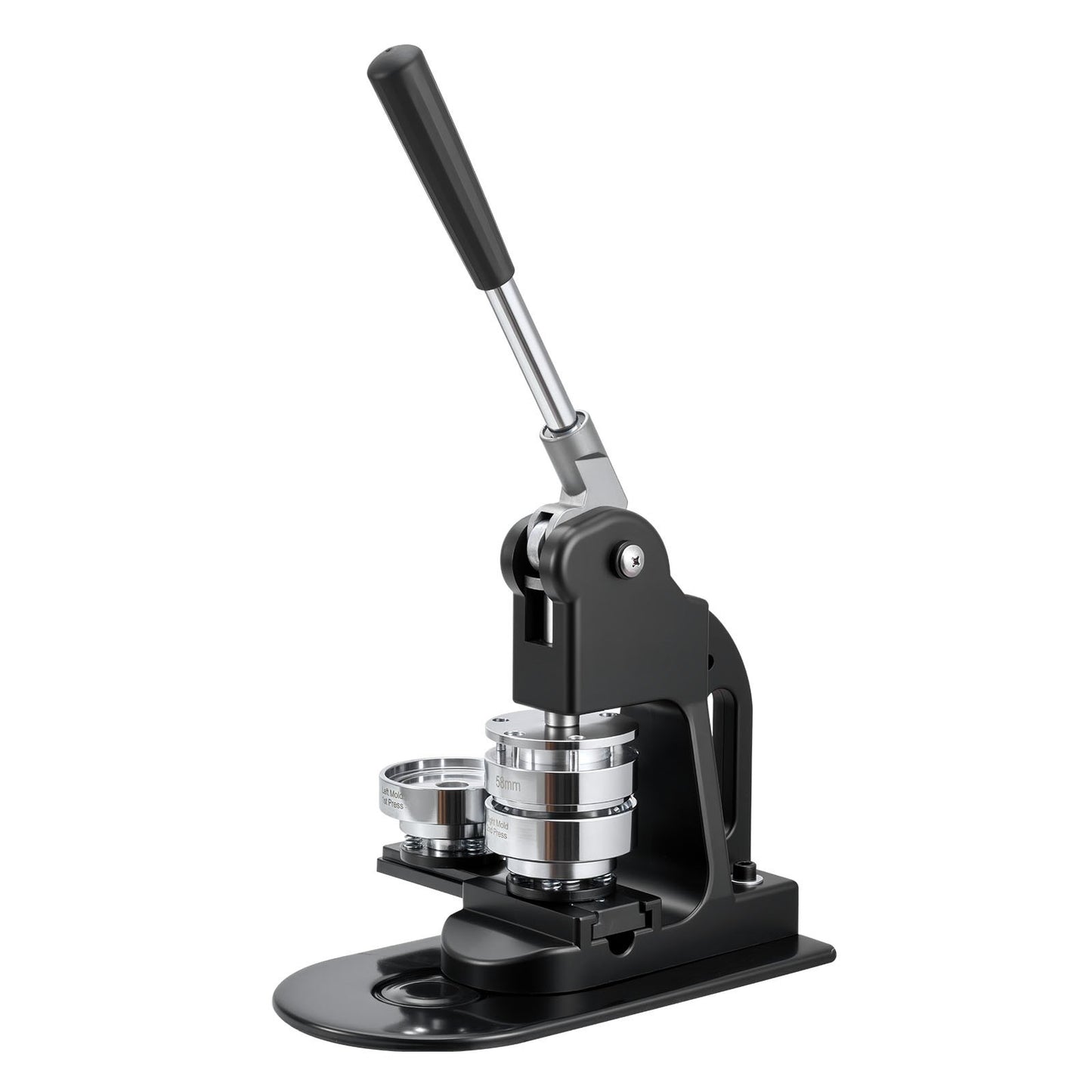 Button Maker Machine, 58 mm, Pin Maker Machine with 500pcs Button Parts, Circle Cutter, Hex Wrenches and Magic Book, Ergonomic Handle, for DIY Badges, Personalized Pins and Key Chains, Black