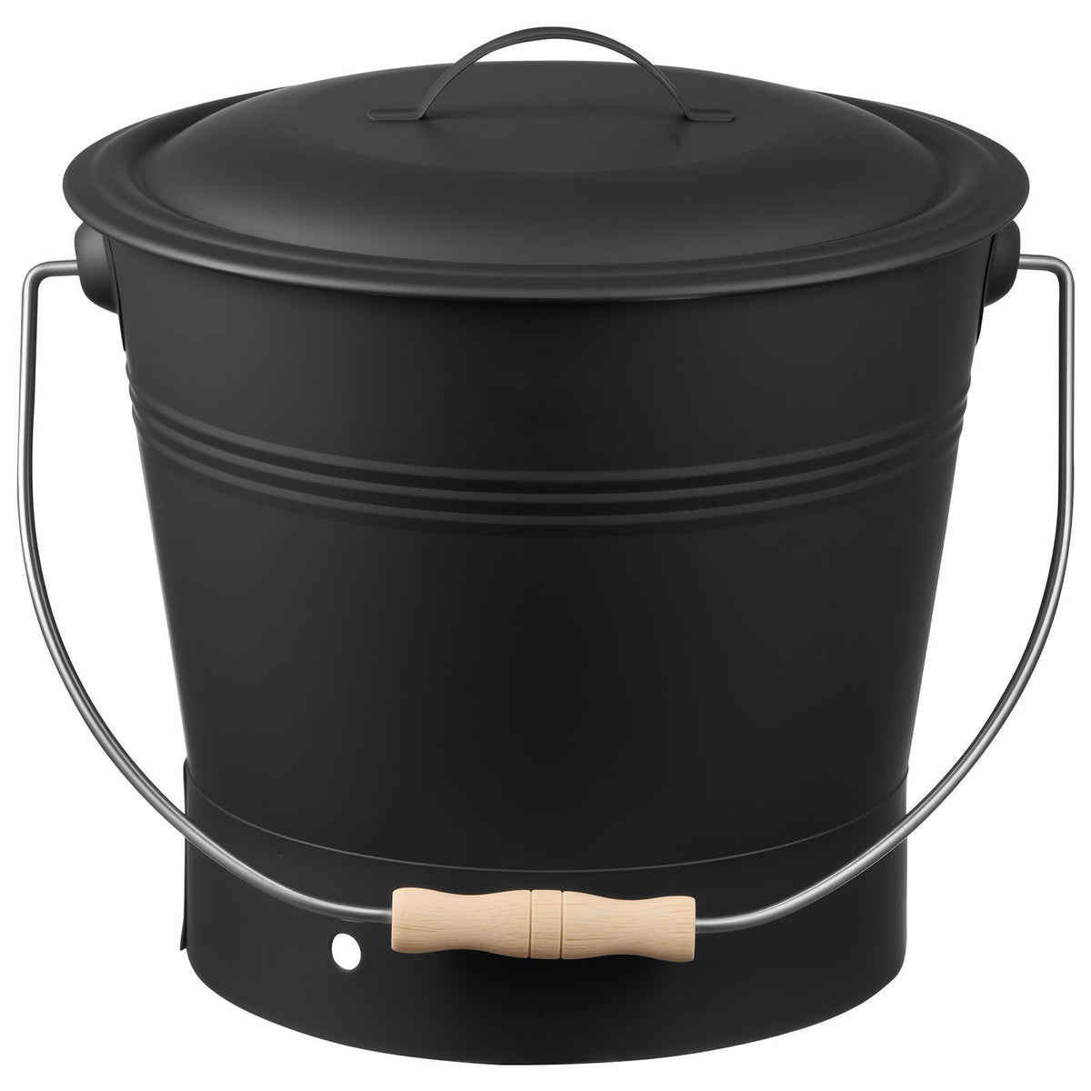 Ash Bucket, 4 PCS with Lid, Shovel, Broom and Gloves, Metal Fireplace Charcoal Bucket and Ash Can, 9.8L Large Capacity for Fireplace, Fire Pits, Wood Burning Stoves, Indoor and Outdoor