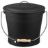 Ash Bucket, 4 PCS with Lid, Shovel, Broom and Gloves, Metal Fireplace Charcoal Bucket and Ash Can, 9.8L Large Capacity for Fireplace, Fire Pits, Wood Burning Stoves, Indoor and Outdoor