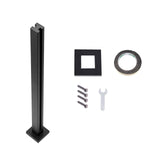 Glass Clamp 37.4" H Railing Bracket for 0.39 "-0.47 " Glass Black Black