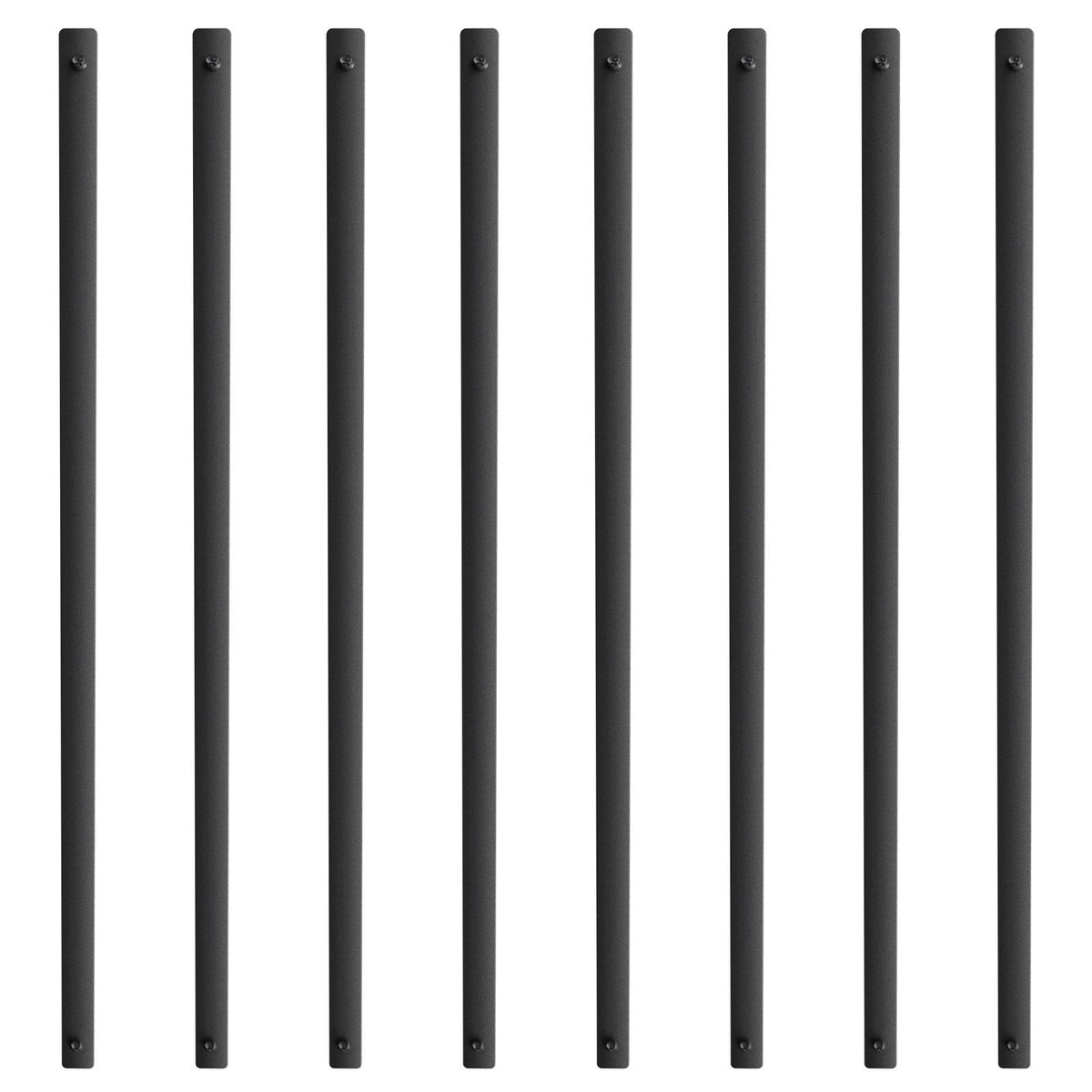 Staircase Metal Balusters, 38'' x 1'' Flat Aluminum Alloy Decorative Banister Spindles, 72 Pack Deck Baluster with Screws, Classic Hollow Deck Railing Satin Black Powder Coated for Porch