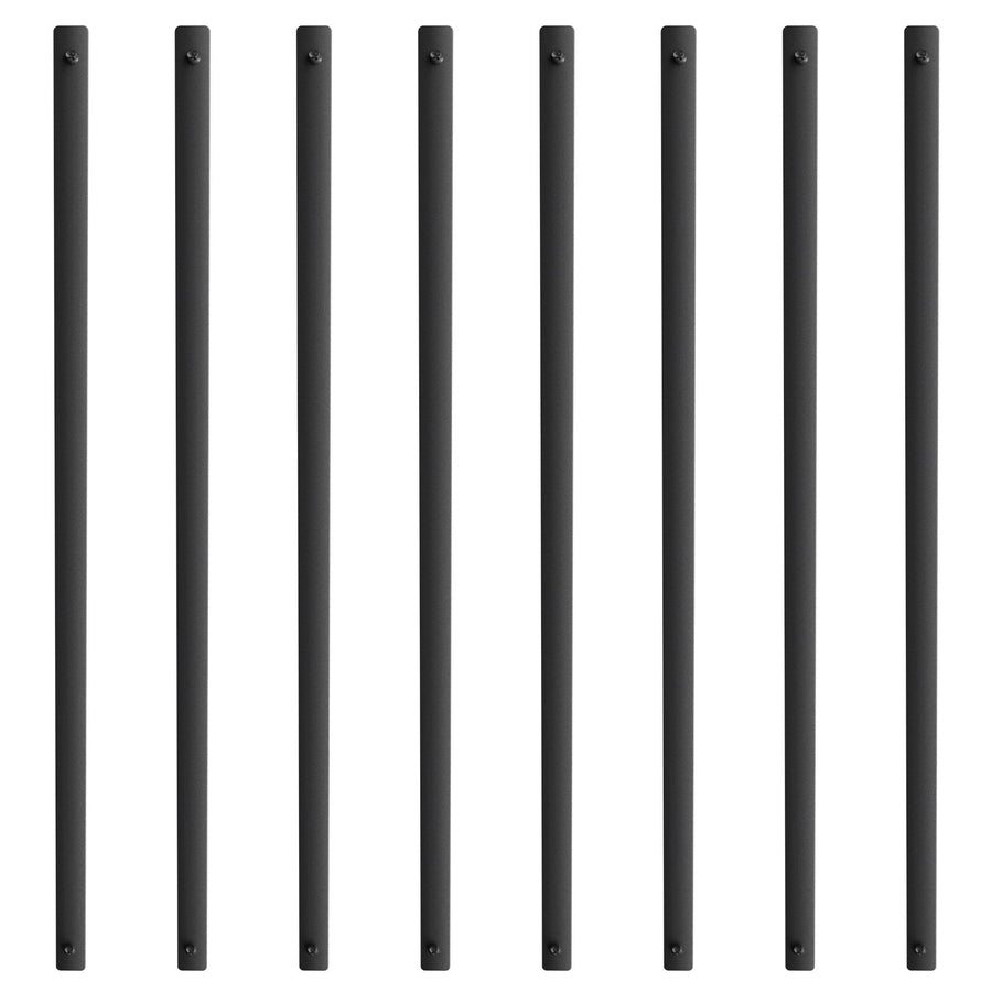VEVOR Staircase Metal Balusters, 29.5'' x 1'' Flat Aluminum Alloy Decorative Banister Spindles, 51 Pack Deck Baluster with Screws, Classic Hollow Deck Railing Satin Black Powder Coated for Porch