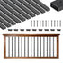 61 Pack Deck Balusters, 82 cm Galvanized Steel Railing Spindles, Hollow Rectangle Metal Decking Stair Balusters with Pre-Drilled Hole, End Caps, Screws, for Deck, Porch & Stair Railing, Black