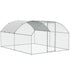 Large Metal Chicken Coop, 9.8x12.9x6.5 ft Walk in Chicken Run for Yard with Waterproof Cover, Doom Roof Hen House with Security Lock for Outdoor and Backyard, Farm, Duck Rabbit Cage Poultry Pen