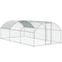 Large Metal Chicken Coop with Run, 9.8x19.3x6.5 ft Walk-in Chicken Runs for Yard with Cover, Doom Roof Hen House with Security Lock for Outdoor and Backyard, Farm, Duck Rabbit Cage Poultry Pen