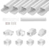 Mini Split Line Set Cover 76.2mm W 3110mm L, PVC Decorative Pipe Line Cover For Air Conditioner with 5 Straight Ducts & Full Components Easy to Install, Paintable for Heat Pumps, White