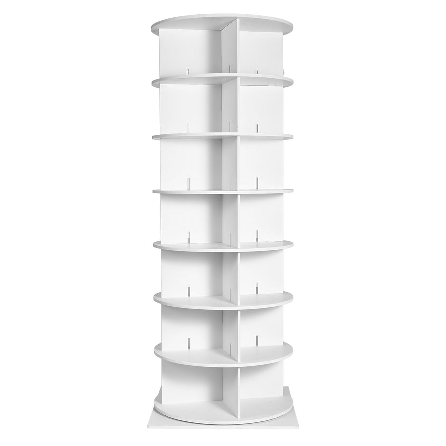 VEVOR 7-Tier Rotating Shoe Rack Tower 360°Spinning Shoe Display with Base Black