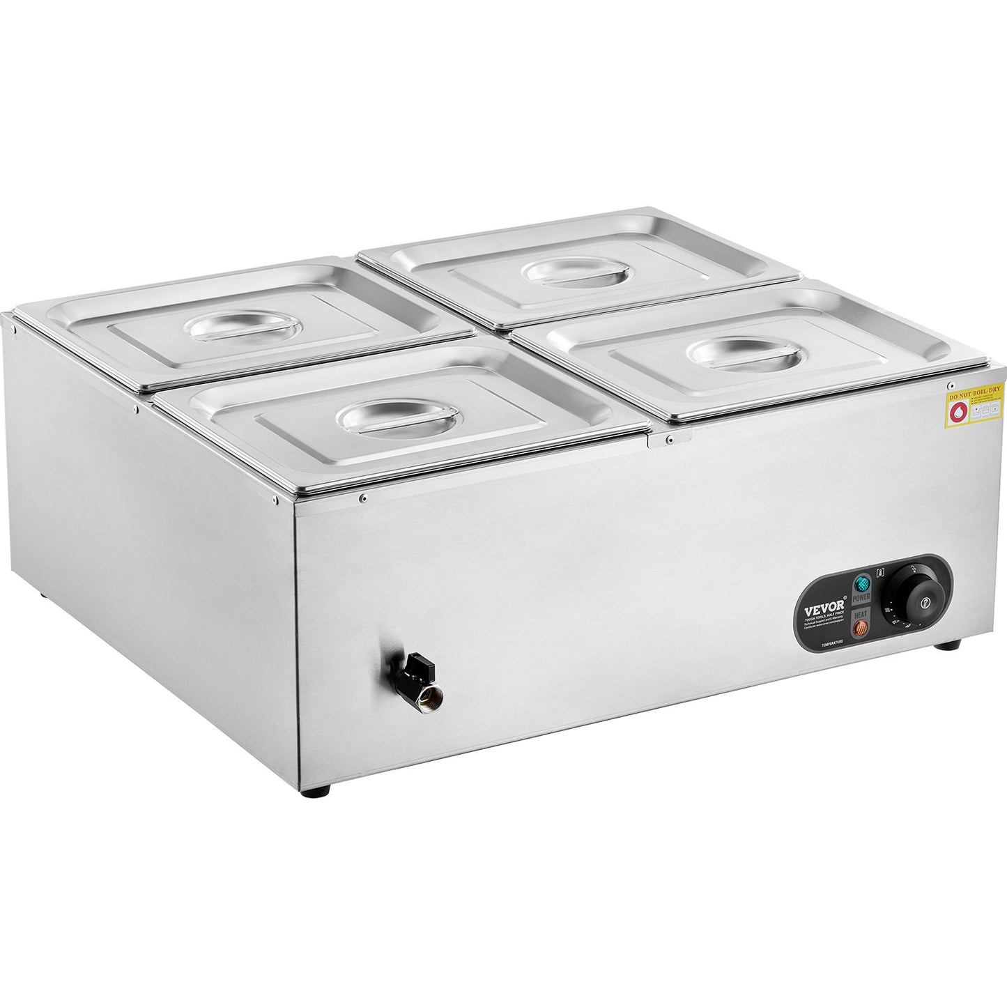 Commercial Electric Food Warmer Countertop Buffet 4*12 Qt Pan Bain Marie
