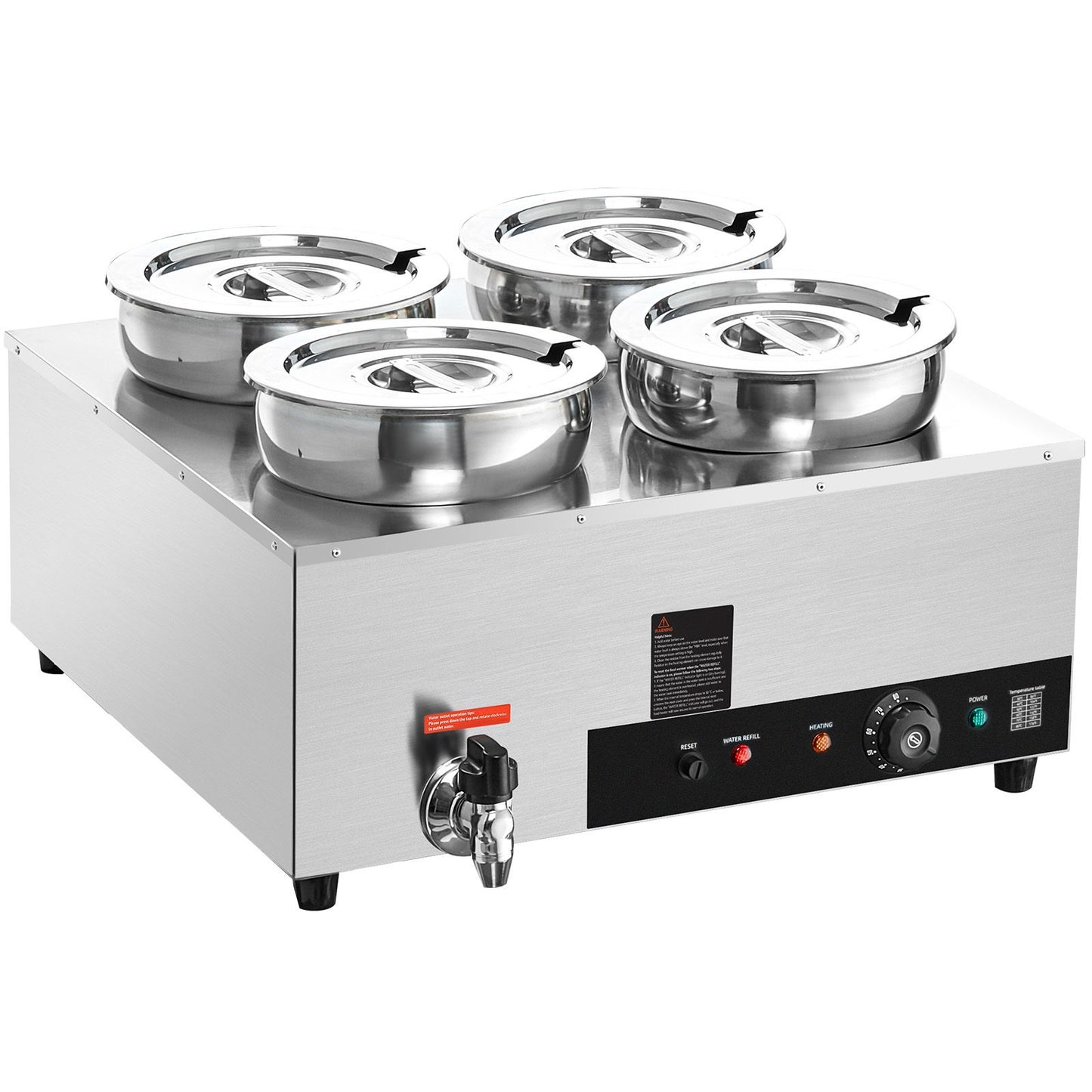 Commercial Soup Warmer Soup Station with 4*7.4Qt Pot Soup Kettle Warmer