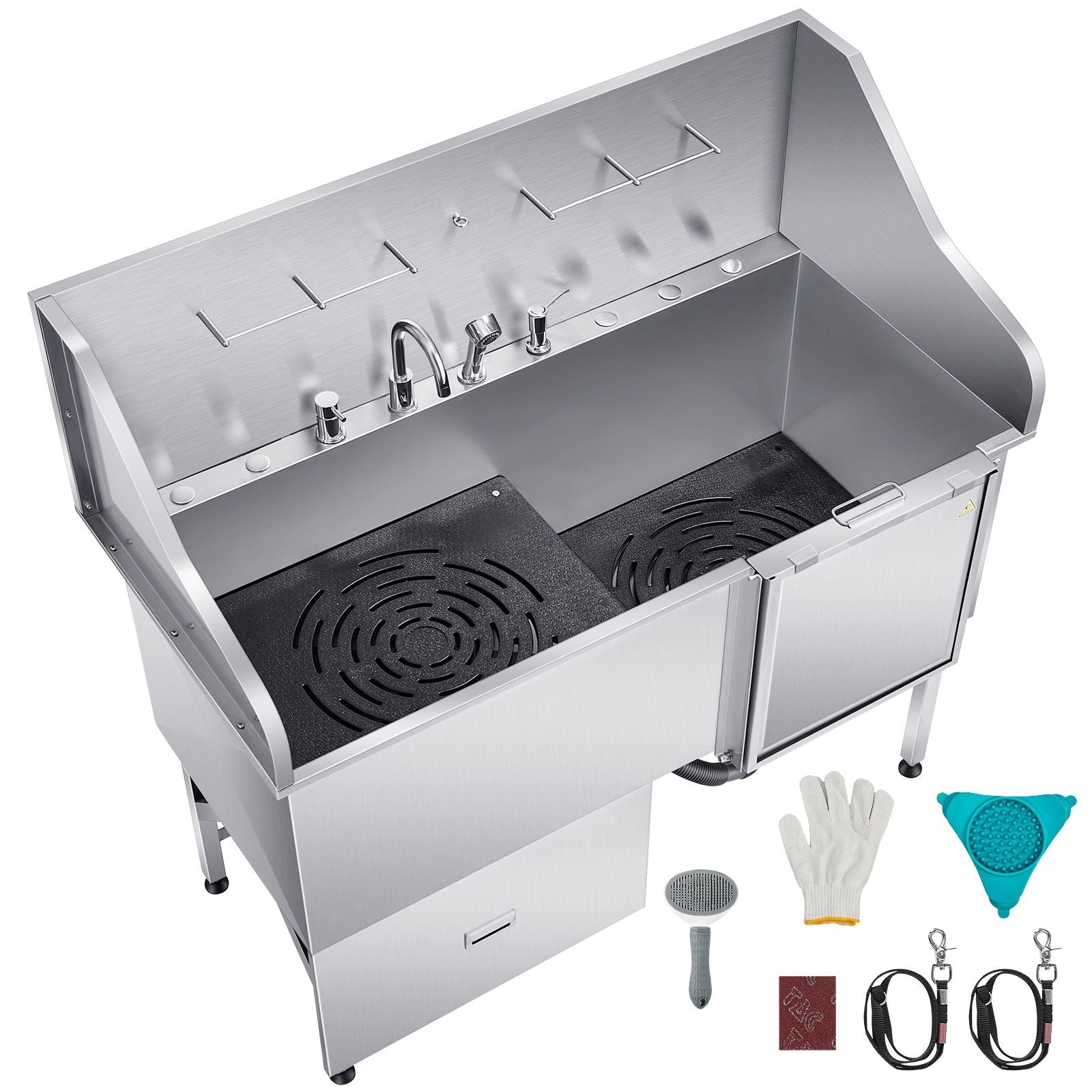155 cm Dog Grooming Bath Tub Stainless Steel w Ramp Water Filter