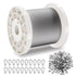 Wire Rope Kit, 1.59 mm 100.6 m 304 Stainless Steel Cable with 80 Sleeves and 20 Thimbles, 2KN Breaking Strength, 7 x 7 Strands Marine Aircraft Grade for Handrail Stair Decking Fence Outdoors