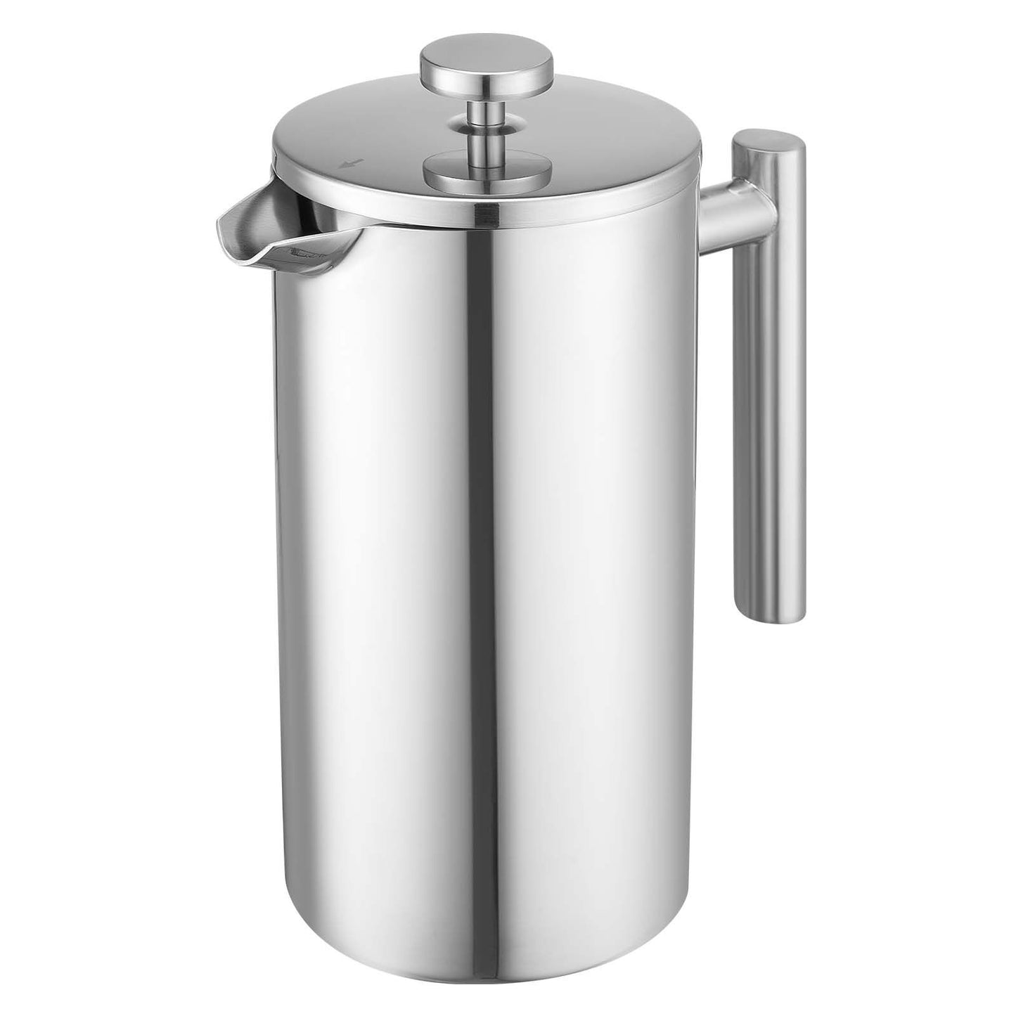 French Press Coffee Maker, 1.5 Liter Stainless Steel Coffee Press Tea Maker with Filter, Large Double Wall Insulated French Presses Cold Brew for Camping Travel Home Kitchen, Silver