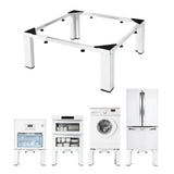Laundry Pedestal, 305 mm Height, Washer and Dryer Pedestals with 544 kg Weight Load Capacity, 475-785 mm Adjustable, Non-Slip Feet, Heavy-duty Steel Washing Machine Stand Universal Fit, White