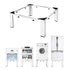 Laundry Pedestal, 305 mm Height, Washer and Dryer Pedestals with 544 kg Weight Load Capacity, 475-785 mm Adjustable, Non-Slip Feet, Heavy-duty Steel Washing Machine Stand Universal Fit, White