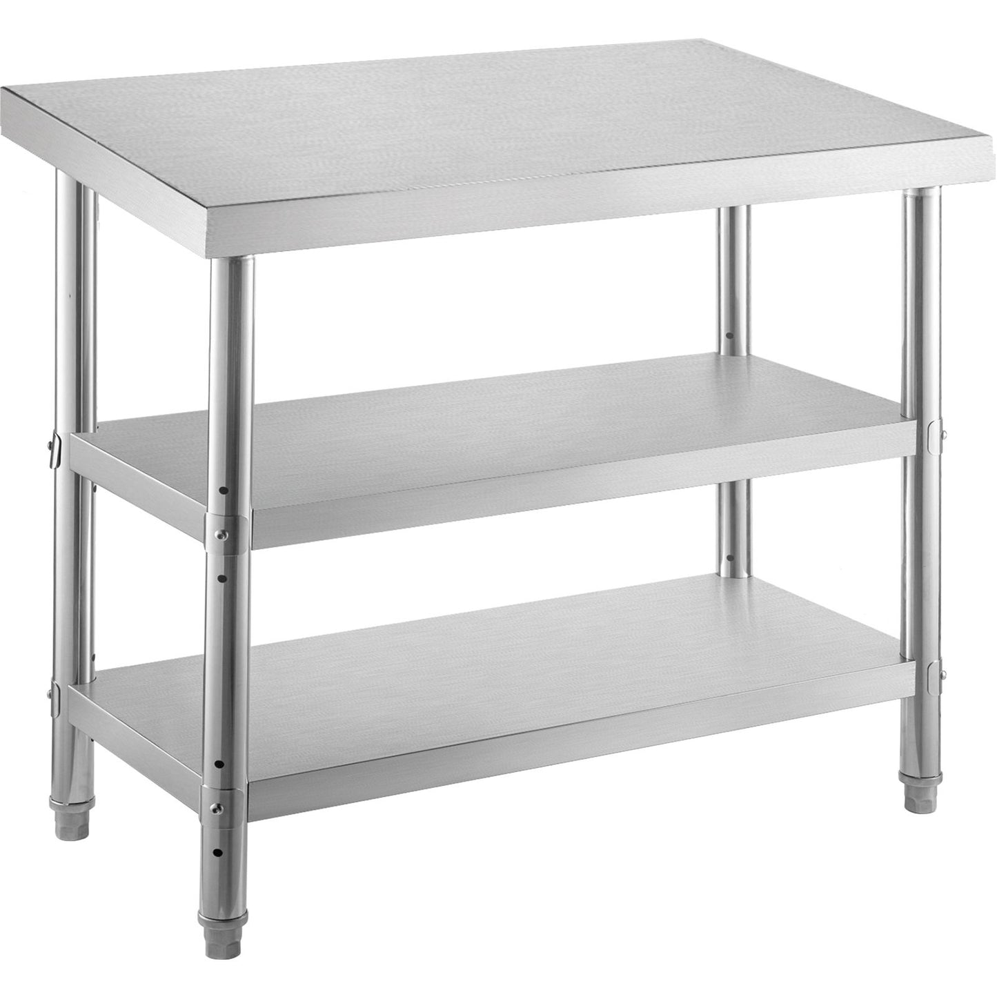 Stainless Steel Prep Table, 1520x450x855 mm Commercial Stainless Steel Table, 2 Adjustable Undershelf BBQ Prep Table, Heavy Duty Kitchen Work Table, for Garage, Home, Warehouse, Kitchen Silver