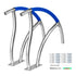 Pool Handrail, 30" x 30" Swimming Pool Stair Rail, 2 PCs Stainless Steel Stair Pool Hand Rail Rated 375lbs Load Capacity, Pool Rail with Quick Mount Base Plate, and Complete Mounting Accessories