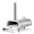 Pizza Oven Outdoor, 12" Pellet Pizza Oven, Portable Pizza-Stove with Built-in Thermometer, Wood Fired Stainless Steel Pizza-Maker, for Backyard, Camping, Pizza-Stone, Shovel, Carry Bag, Silver